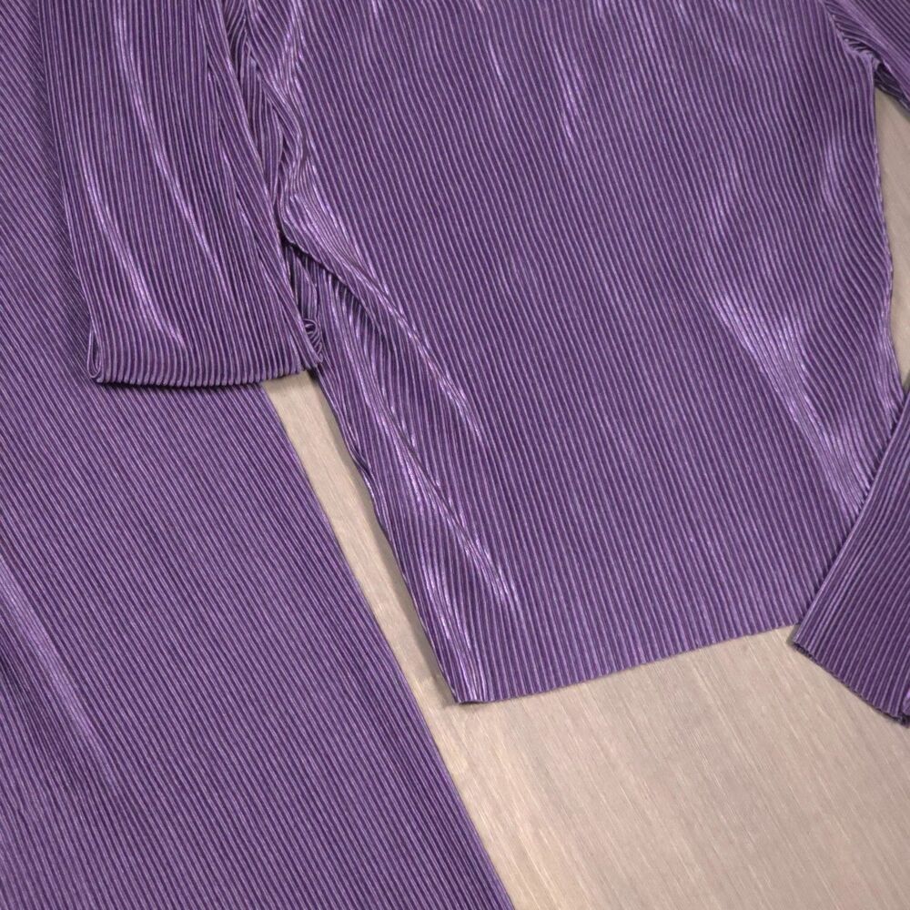No Boundaries Purple Plisse Velvet Ribbed 2-Piece Pant Set Top Wide Leg XS - Picture 6 of 9